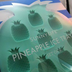 NEW SunnyLife set of 2 Pineapple Ice cube trays. Silicone